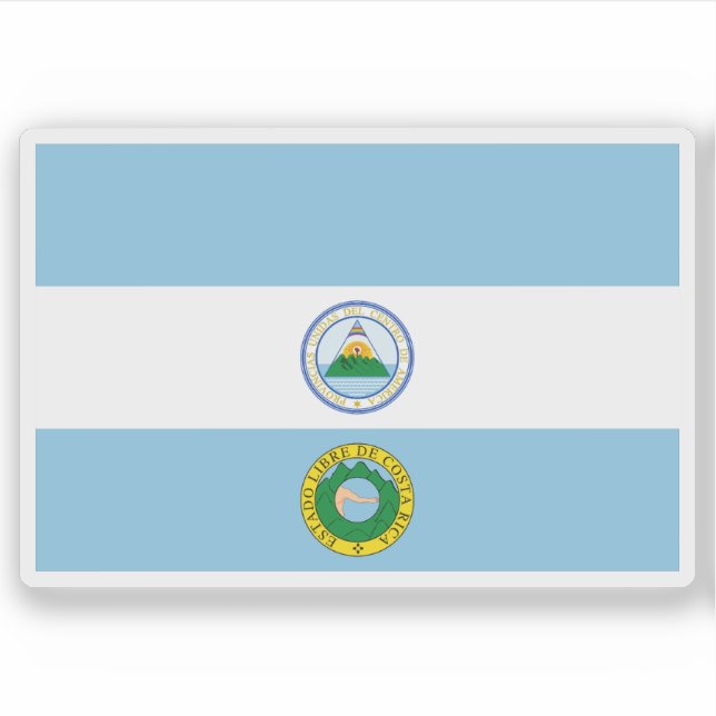 Adesivo Bandeira da Costa Rica (1824) (Frente)