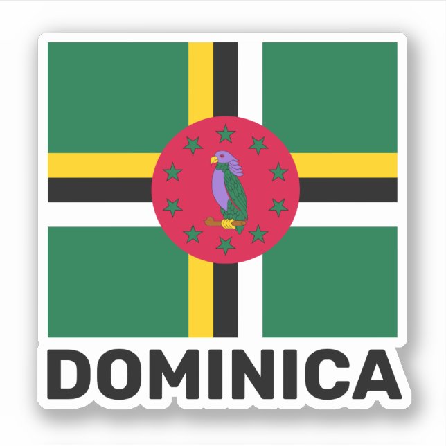 Adesivo Bandeira da Domínica (Frente)