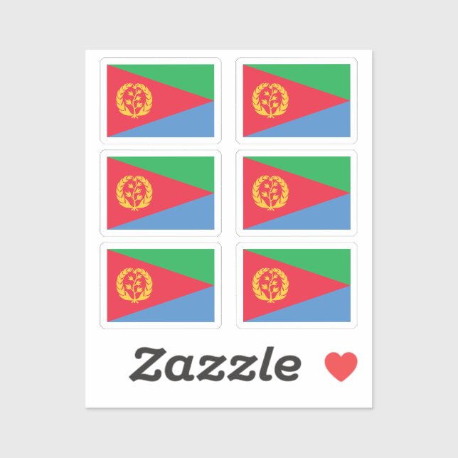 Adesivo Bandeira da Eritreia: conjunto de 6 (Folha)