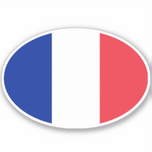 Adesivo Bandeira da França Oval