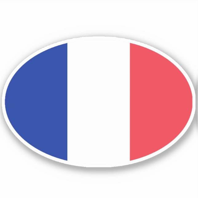 Adesivo Bandeira da França Oval (Frente)