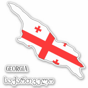 Adesivo Bandeira da Geórgia Mapa Patriótico Encantador
