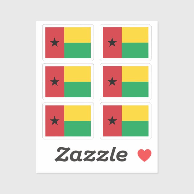 Adesivo Bandeira da Guiné-Bissau Pacote de recolha de 6 (Folha)