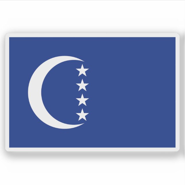 Adesivo Bandeira da Ilha Grande Comore, Comores (Frente)
