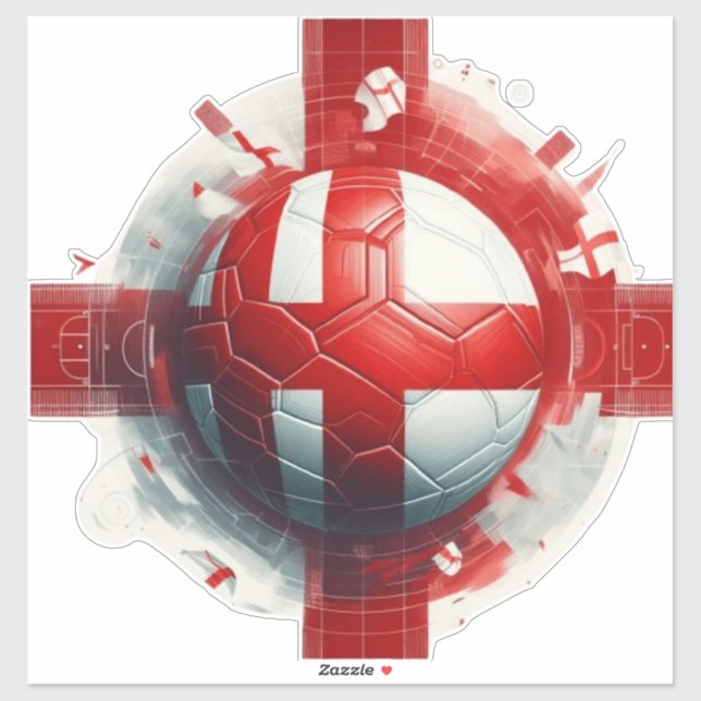 Adesivo Bandeira da Inglaterra com futebol (Folha)