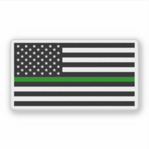 Adesivo Bandeira da Linha Verde Fina (Estados Unidos)