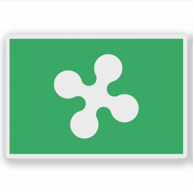 Adesivo Bandeira da Lombardia, Itália (Frente)