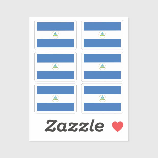 Adesivo Bandeira da Nicarágua Conjunto de 6 unidades (Folha)