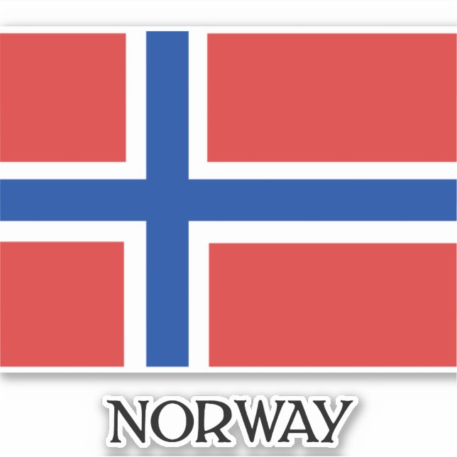 Adesivo Bandeira da Noruega, rotulada (Frente)