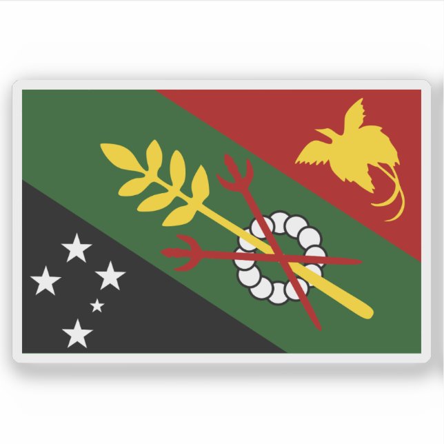 Adesivo Bandeira da Província de Chimbu (Simbu), Papuásia- (Frente)