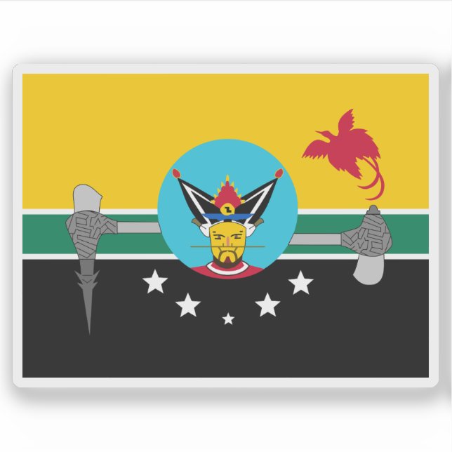 Adesivo Bandeira da província de Hela, Papua-Nova Guiné (Frente)