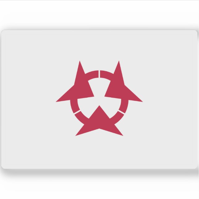 Adesivo Bandeira da Província de Oita (Ōita), Japão (Frente)