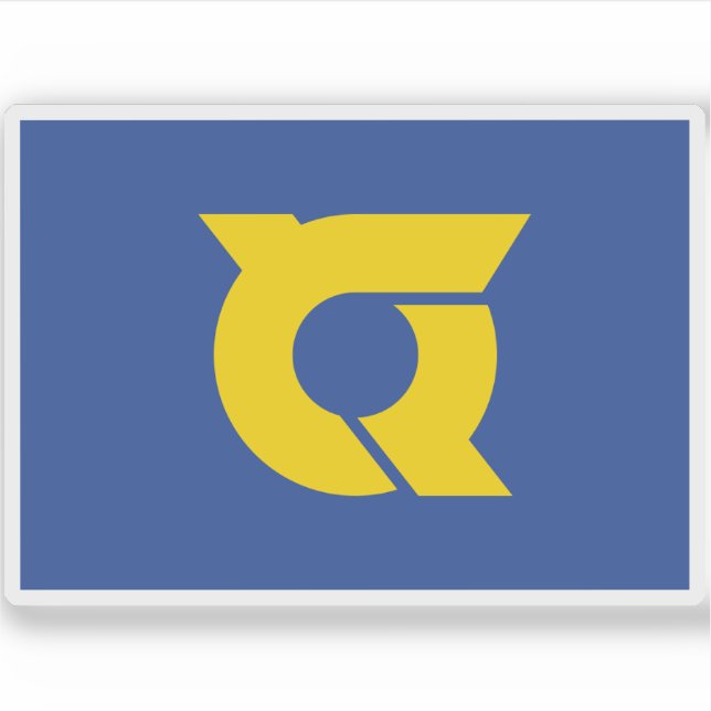 Adesivo Bandeira da Província de Tokushima, Japão (Frente)