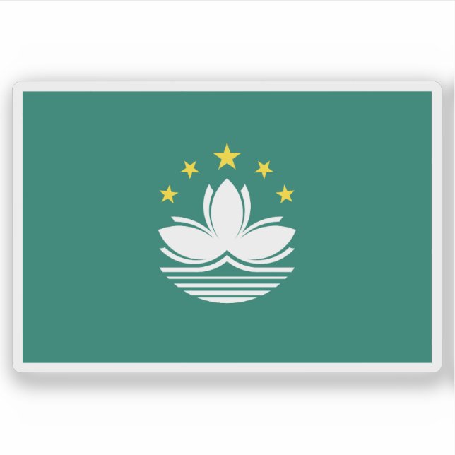 Adesivo Bandeira da Região de Macau (Macau), China (Frente)
