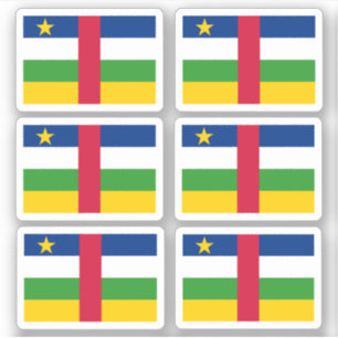 Adesivo Bandeira da República Centro-Africana - uma coleçã