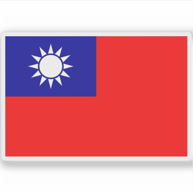 Adesivo Bandeira da República da China (Taiwan) (Frente)