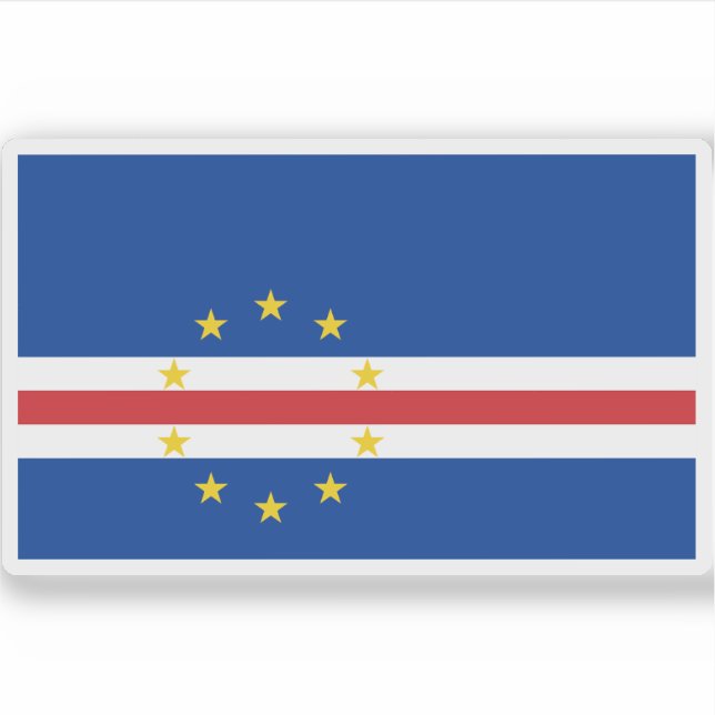 Adesivo Bandeira da República de Cabo Verde (Cabo Verde) (Frente)