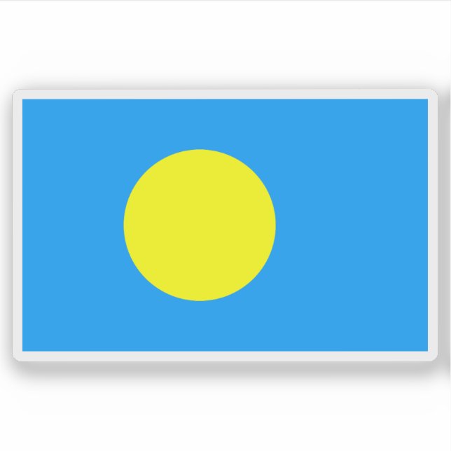 Adesivo Bandeira da República de Palau (Frente)