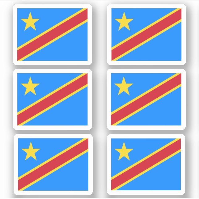 Adesivo Bandeira da República Democrática do Congo - um ad (Frente)