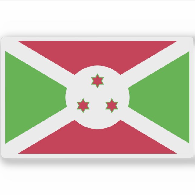 Adesivo Bandeira da República do Burundi (Frente)