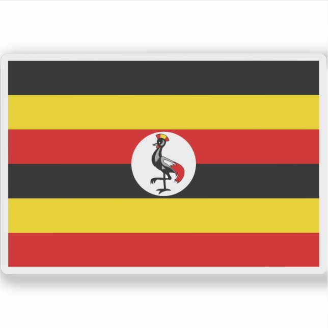 Adesivo Bandeira da República do Uganda (Frente)