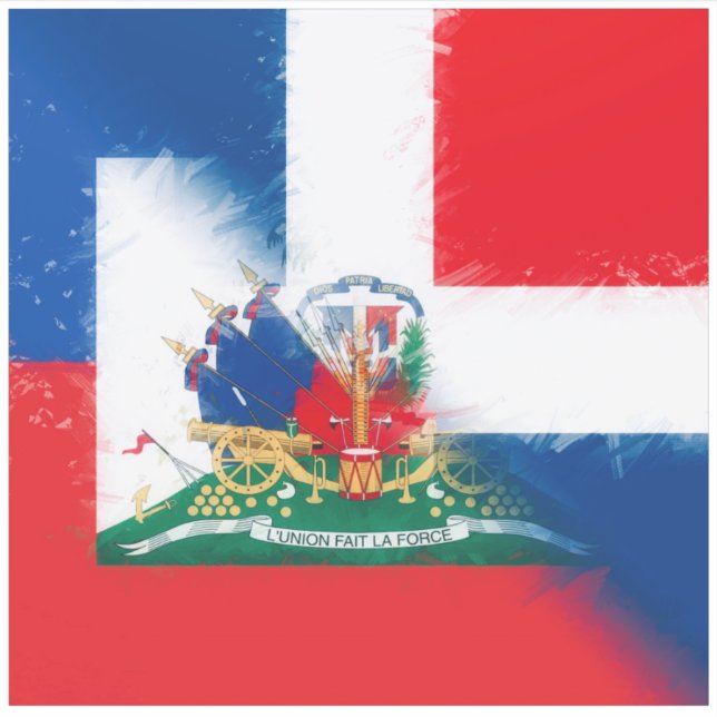 Adesivo Bandeira da República Dominicana do Haiti | Hispan (Frente)