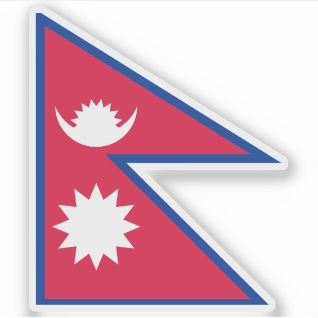Adesivo Bandeira da República Federal Democrática do Nepal (Frente)