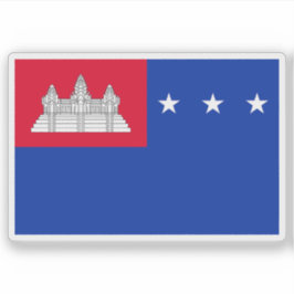 Adesivo Bandeira da República Khmer, Camboja (1970-1975)