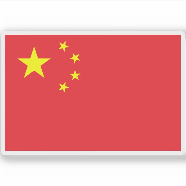 Adesivo Bandeira da República Pessoas da China (Frente)