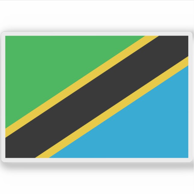 Adesivo Bandeira da República Unida da Tanzânia (Frente)