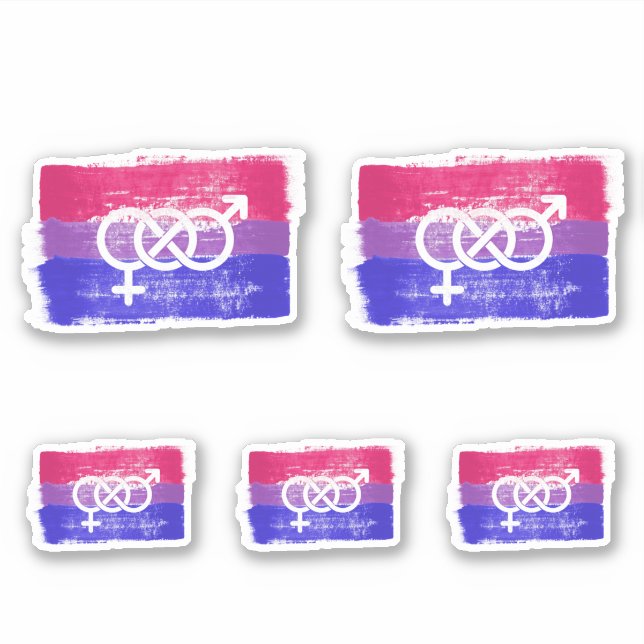 ADESIVO BANDEIRA DA SIMBOLOGIA BISSEXUAL PINTADA (Frente)