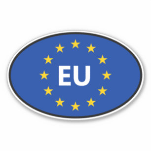 Adesivo Bandeira da UE Código de país da União Europeia Vi