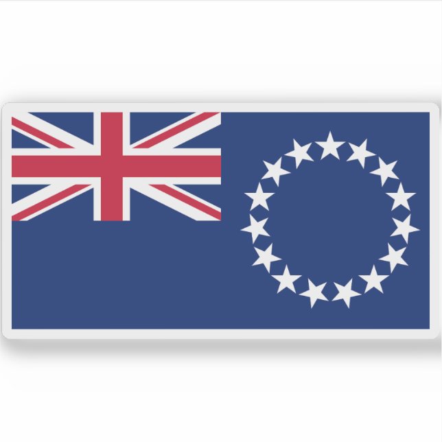 Adesivo Bandeira das Ilhas Cook, Nova Zelândia (Frente)