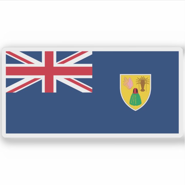 Adesivo Bandeira das Ilhas Turcas e Caicos (Frente)
