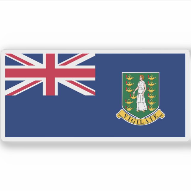 Adesivo Bandeira das Ilhas Virgens Britânicas (Frente)