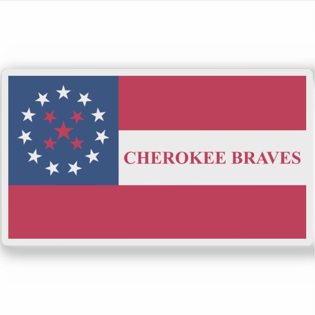 Adesivo Bandeira das pessoas Cherokee Braves, EUA (Frente)