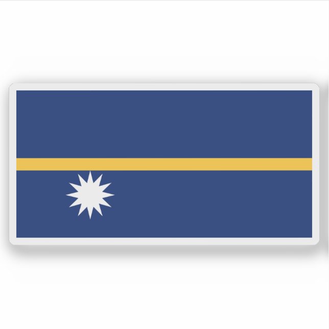 Adesivo Bandeira das pessoas nauruanas, Micronésia, Oceâni (Frente)