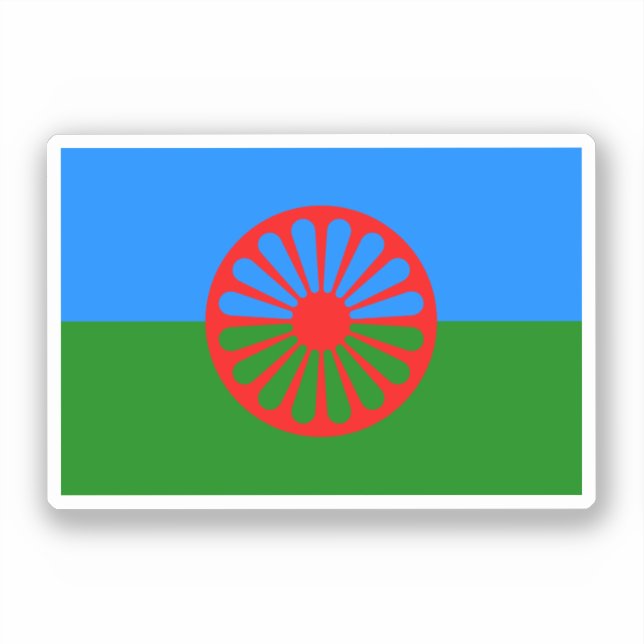 Adesivo Bandeira das pessoas romanichéis (Frente)