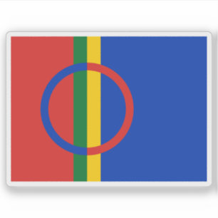 Adesivo Bandeira das pessoas Sami (Sámi) (1986 - Atual)