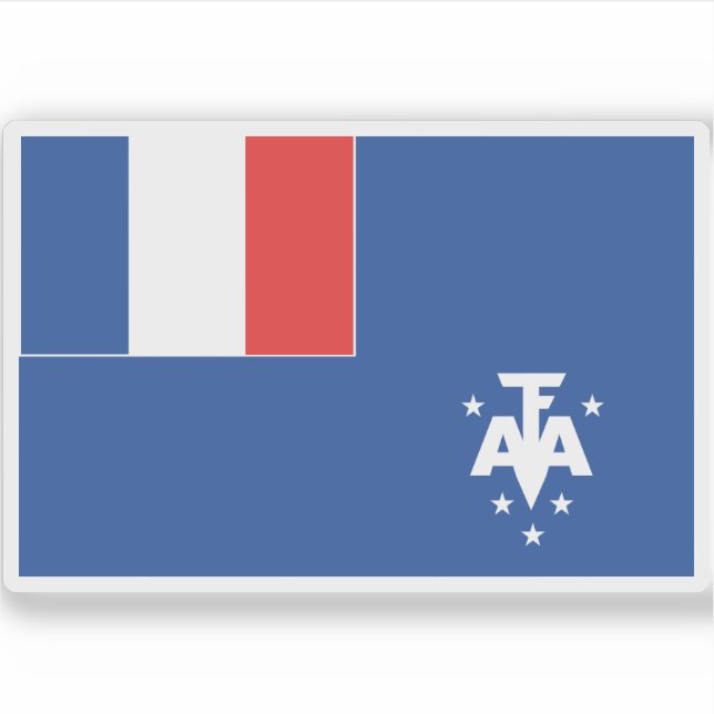 Adesivo Bandeira das Terras Austrais e Antárticas Francesa (Frente)