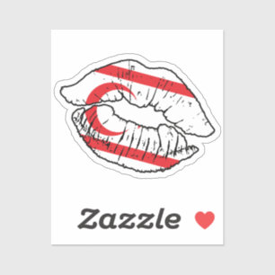 Adesivo Bandeira de Amor de Lipstick cipriota-norte
