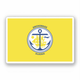 Adesivo Bandeira de Anchorage, Alasca