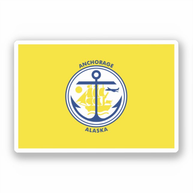Adesivo Bandeira de Anchorage, Alasca (Frente)