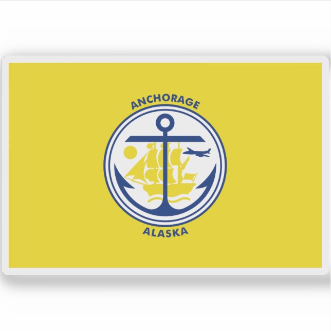 Adesivo Bandeira de Anchorage, Alasca (Frente)