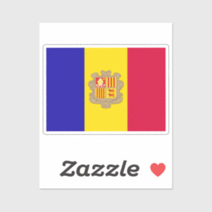 Adesivo Bandeira de Andorra cortada personalizada