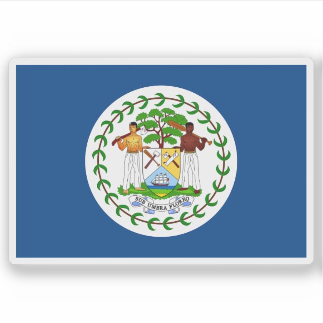 Adesivo Bandeira de Belize (1950-1981) (Frente)