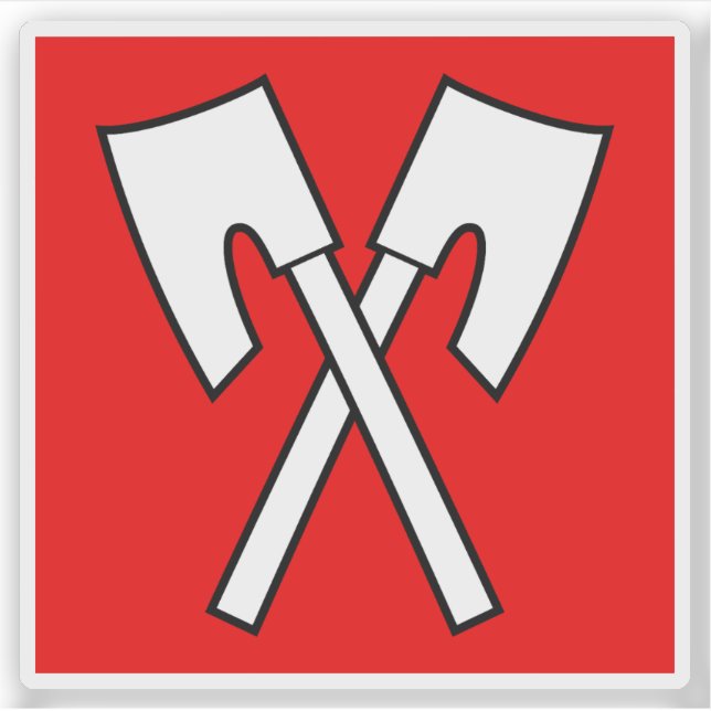 Adesivo Bandeira de Biel/Bienne, Suiça (Frente)