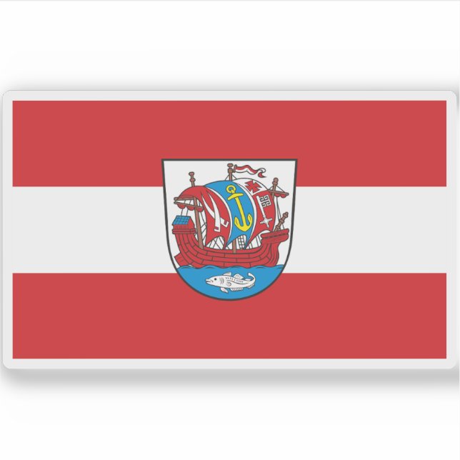 Adesivo Bandeira de Bremerhaven, Alemanha (Frente)