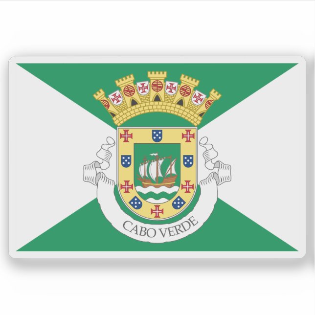 Adesivo Bandeira de Cabo Verde (Cabo Verde, proposta de 19 (Frente)