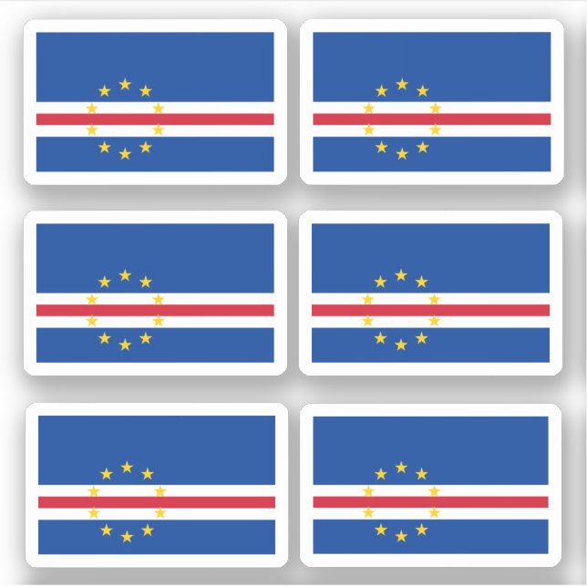 Adesivo Bandeira de Cabo Verde - Um colecionador (Frente)